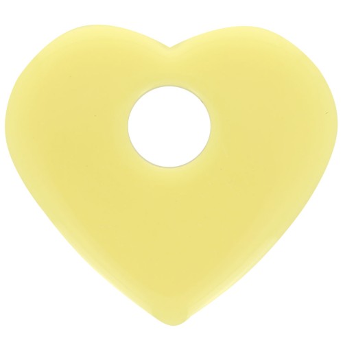 27x30mm Opaque acrylic heart pendant - Pale yellow x1