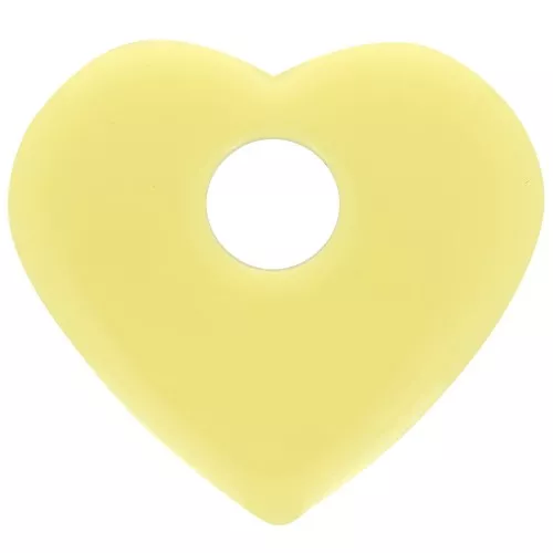 27x30mm Opaque acrylic heart pendant - Pale yellow x1