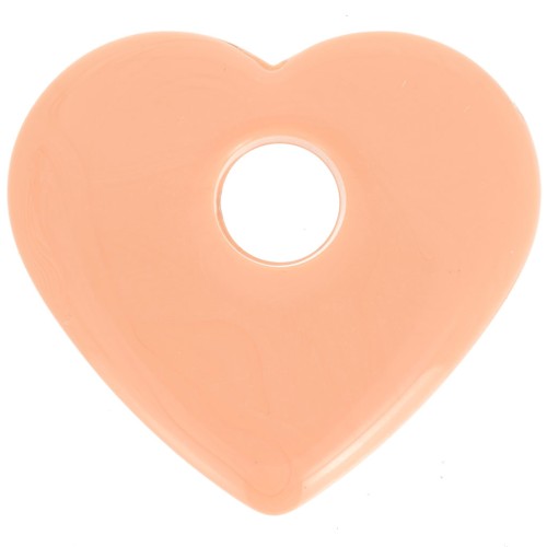 27x30mm Opaque acrylic heart pendant - Peach x1