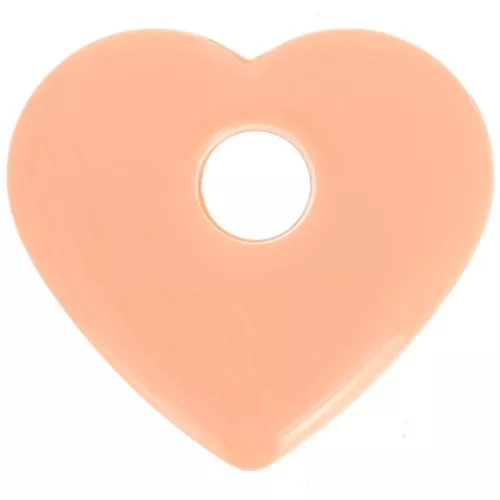 27x30mm Opaque acrylic heart pendant - Peach x1