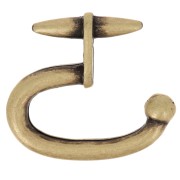 17.5x20mm Hook clasp for 5mm lace - Bronze x1