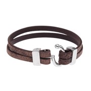 17.5x20mm Hook clasp for 5mm lace - Bronze x1