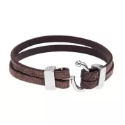 17.5x20mm Hook clasp for 5mm lace - Bronze x1