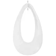 45x25.5mm Hollow acrylic drop pendant - Marbled Transparent - White x1