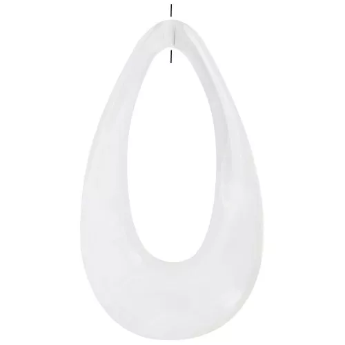 45x25.5mm Hollow acrylic drop pendant - Marbled Transparent - White x1