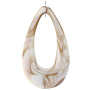 45x25.5mm Hollow acrylic drop pendant - Marbled Beige - Brown x1|raw }}