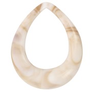 53x43.5mm Hollow acrylic drop pendant - Marbled Beige - Brown x1|raw }}