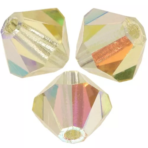 5mm Preciosa Bicone Beads - Rondelle Bead - Jonquil AB x12