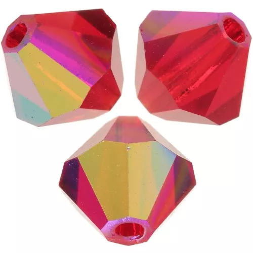 5mm Preciosa Bicone Beads - Rondelle Bead - Light Siam AB x12