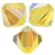 5mm Preciosa Bicone Beads - Rondelle Bead - Citrine AB x12