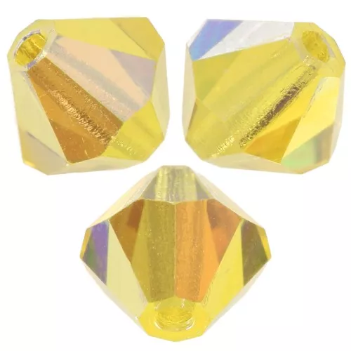 5mm Preciosa Bicone Beads - Rondelle Bead - Citrine AB x12