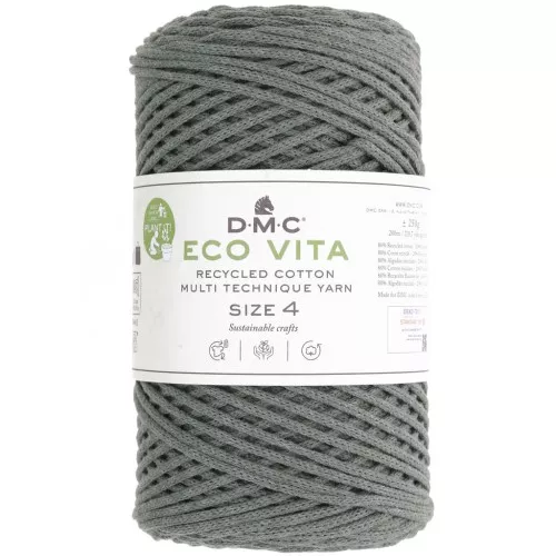 DMC 3mm recycled cotton cord spool - Eco Vita 4 - Military green x 200m