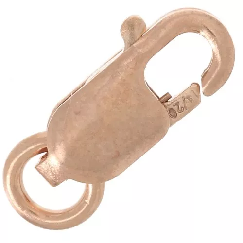 Elongated lobster clasp 8 mm Rose Gold filled (laminated gold) x1