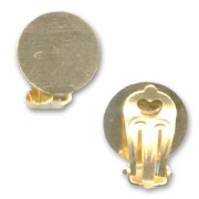 Ear clips with 13mm pad fine Gold plated x2|raw }}