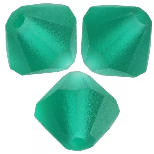 5mm Preciosa Bicone Beads - Rondelle Bead - Emerald Matt x12