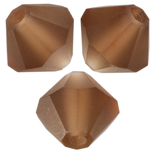 5mm Preciosa Bicone Beads - Rondelle Bead - Smoked Topaz Matt x12