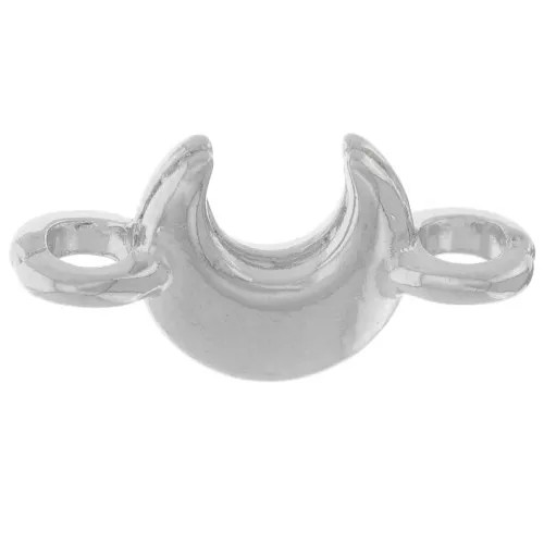 14x7mm Moon spacer - Antique fine silver veneer x5