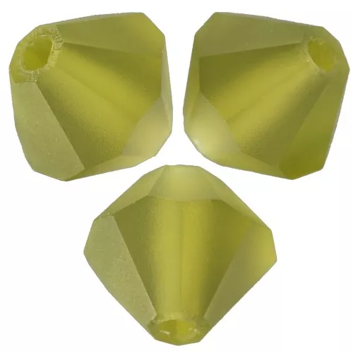 5mm Preciosa Bicone Beads - Rondelle Bead - Olivine Matt x12