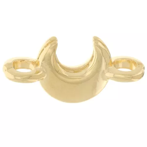 14x7mm Moon spacer - Fine Gold Plated x5