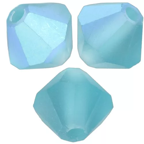 5mm Preciosa Bicone Beads - Rondelle Bead - Indicolite AB Matt x12