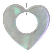 18mm hollow heart bead - Shell tinted - Iridescent grey x1