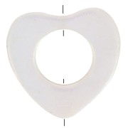 18mm hollow heart bead - Shell - Iridescent white x1|raw }}