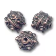 Metal bead Antique old copper tone 12mm x1