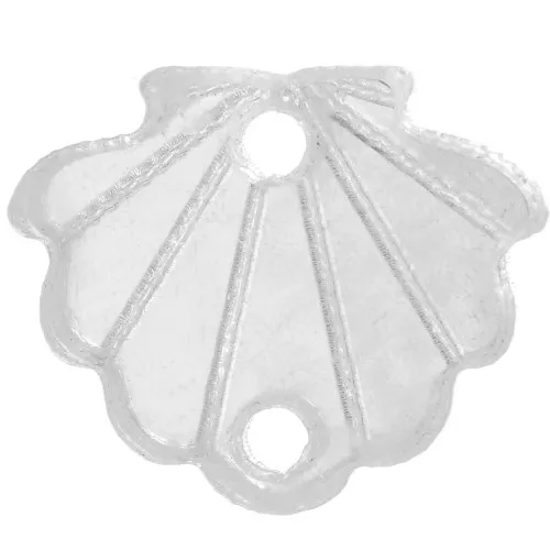Intercalaire coquillage en plexiglas 11.5x14 mm - Argenté x1