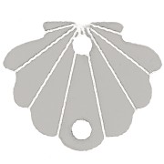 Intercalaire coquillage en plexiglas 11.5x14 mm - Argenté x1