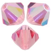 6mm Preciosa bicones - Rondelle Bead - Rose Peach AB x12