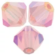 6mm Preciosa bicones - Rondelle Bead - Rose Peach AB 2X x12