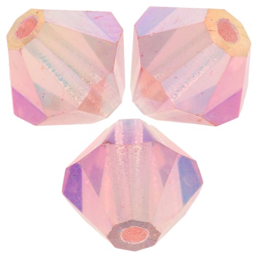 6mm Preciosa bicones - Rondelle Bead - Rose Peach AB 2X x12