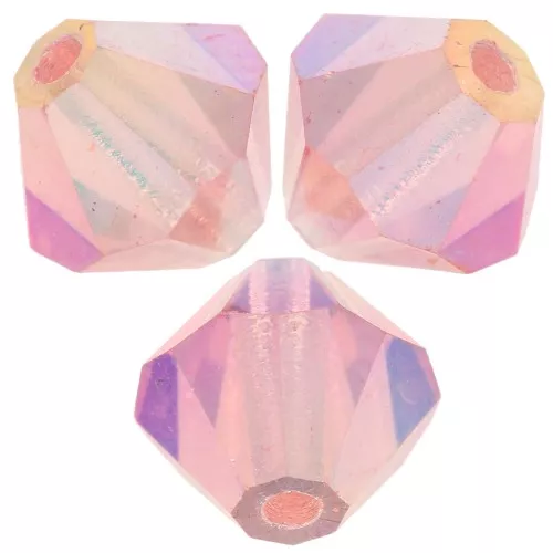 6mm Preciosa bicones - Rondelle Bead - Rose Peach AB 2X x12