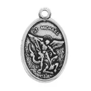 Saints Medal charm Enamelled turquoise 25mm x1