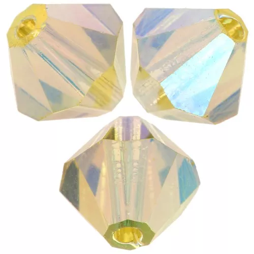6mm Preciosa bicones - Rondelle Bead - Acid Yellow AB 2X x12