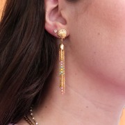 13x10.5mm shell earstuds with closed hoop - Fine Gold-plated x2