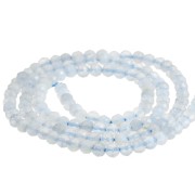 3.5 mm Round Faceted Gemstone Beads - Blue Lace Agate x 38 cm
