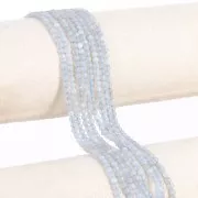 3mm faceted Round gemstone beads - Blue Lace Agate x38cm