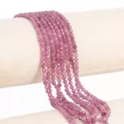 3mm faceted Round gemstone beads - Pink Tourmaline x38cm