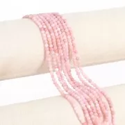 3mm faceted Round gemstone beads - Opale rose x38cm