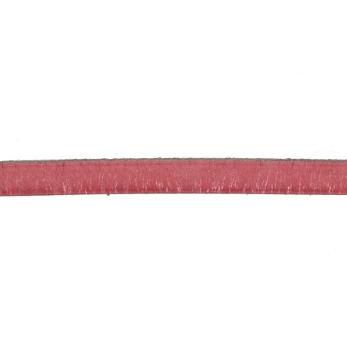 Leather lace 5x2mm Metallic Pink x30cm