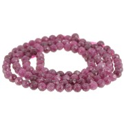 3.5mm Round faceted gemstone beads - Imitation Ruby x38cm