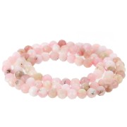 Round faceted beads 4 mm gemstone - Pink Opal x38cm|raw }}