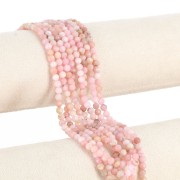 Round faceted beads 4 mm gemstone - Pink Opal x38cm