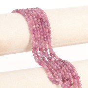 Round faceted beads 4 mm gemstone - Pink Tourmaline x38cm