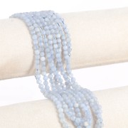 Round faceted beads 4 mm gemstone - Blue Lace Agate x38cm