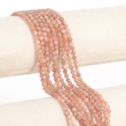 Round faceted beads 4 mm gemstone - Sun Stone - Pierre de Soleil x38cm