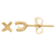 4mm earstuds for semi-drilled beads - 3-micron gold-plated x2|raw }}