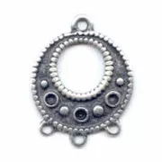 3 strands hoop spacer old silver tone 21mm x2