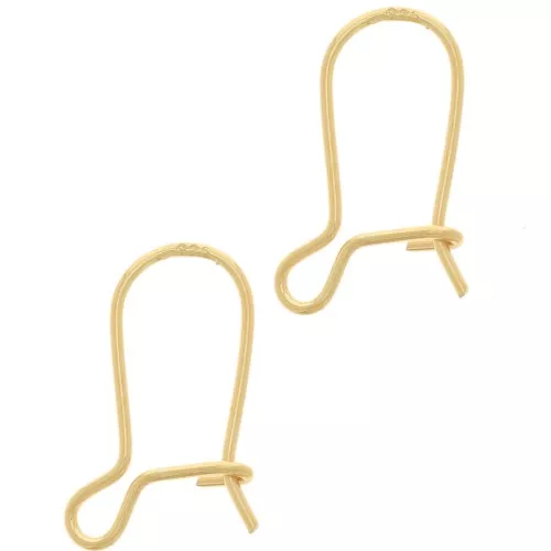 13mm 925 Sterling Silver earwires - Fine Gold Plated x4